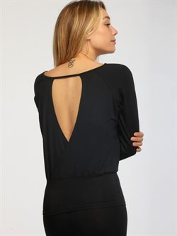 TempsDanse skøn sort bluse med flot ryg
