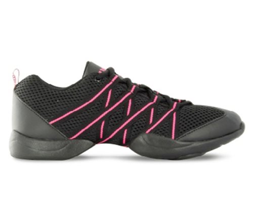 Criss cross sneakers til dans med pinke striber