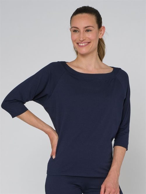 Mørkeblå bluse til dans og yoga TempsDanse 