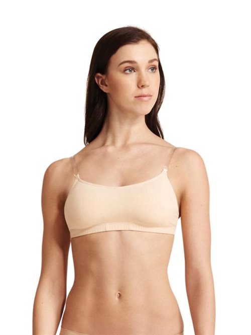 Capezio nude bh top m.puder og klare stropper til dans