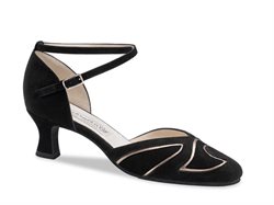 Werner Kern dansesko dame sort nubuck med guld