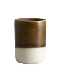 Hvid/brun krus i keramik Nordal
