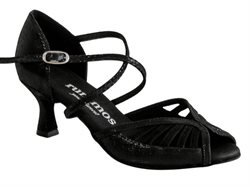 Rummos sort dansesko i nubuck med lille tå åbning