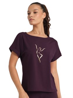 Figenfarvet t-shirt til dans og yoga TempsDanse 