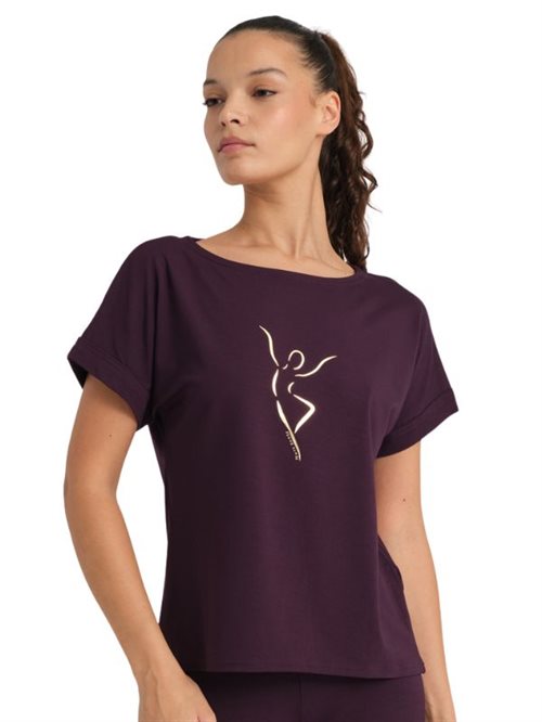 Figenfarvet t-shirt til dans og yoga TempsDanse 