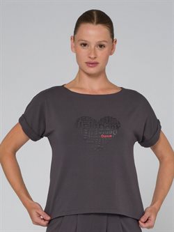 Mørkegrå blød t-shirt til dans TempsDanse 